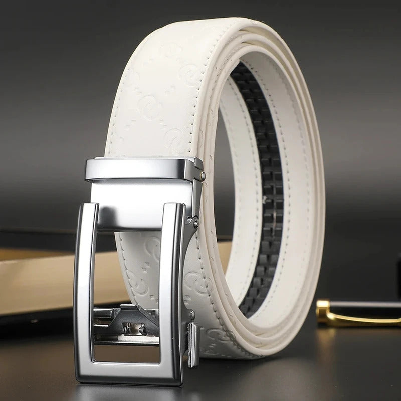 腰带Men's Belt Cowhide Belt for Men Automatic Buckle Brand Belt Male 3.4cm Wide Fashionable Belt