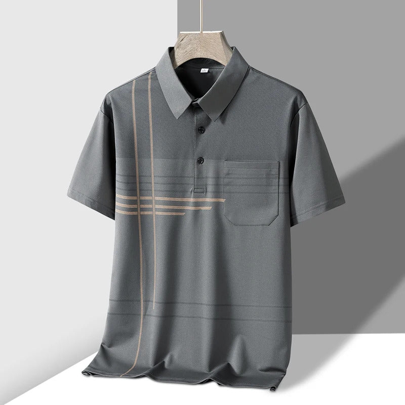POLO男TFETTERS Summer Golf Wear Polo Shirt for Men Breathable Front Pocket Design Graphic Polo T-shirt Man New Collection 2025