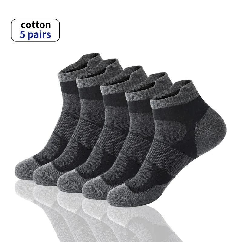 5 Pair High Quality Men Ankle Socks Breathable Cotton Sports Socks Mesh Casual Athletic Summer Thin Cut Short Sokken Size 38-45男士袜子