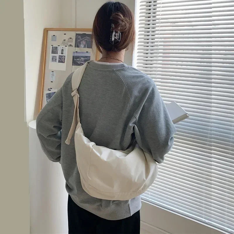 包包New Casual Nylon Women Bags Shoulder Bag Woman Crossbody Bag Hobo Bags Dumpling Bag Large Capacity Female Half Moon Totes