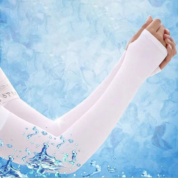 防晒冰袖女Ice Silk Sleeve Sunscreen Cuff Arms Sleeves Uv Sun Protect Anti-Slip Summer Men Women Gloves Outdoor Riding Arms Cover
